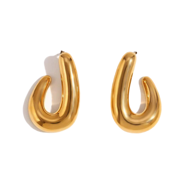 Γυναικεία Ατσάλινα Σκουλαρίκια - Women&apos;s Steel Earrings - ΧΡΥΣΟ