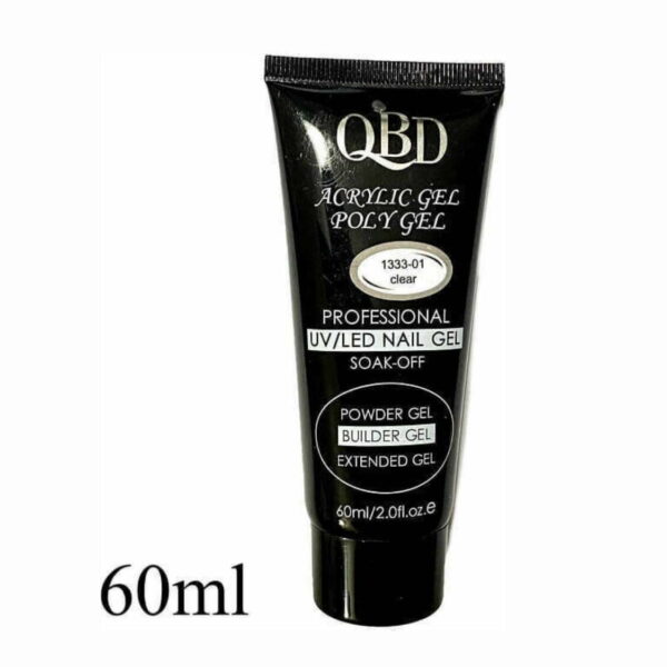 QBD Acrylic Gel UV/LED SOAK OFF Nail Gel Clear 60ml 1333-0160