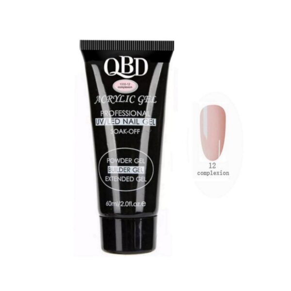 QBD Acrylic Gel UV/LED SOAK OFF Nail Gel Complexion 1333-12 60ml