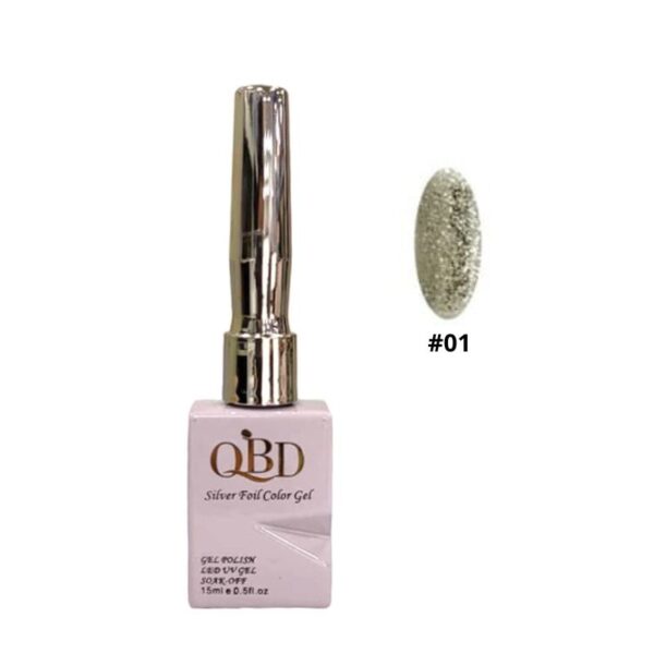QBD Ημιμόνιμο Βερνίκι Silver Foil Color Gel Ν.01 Uv&led 15ml