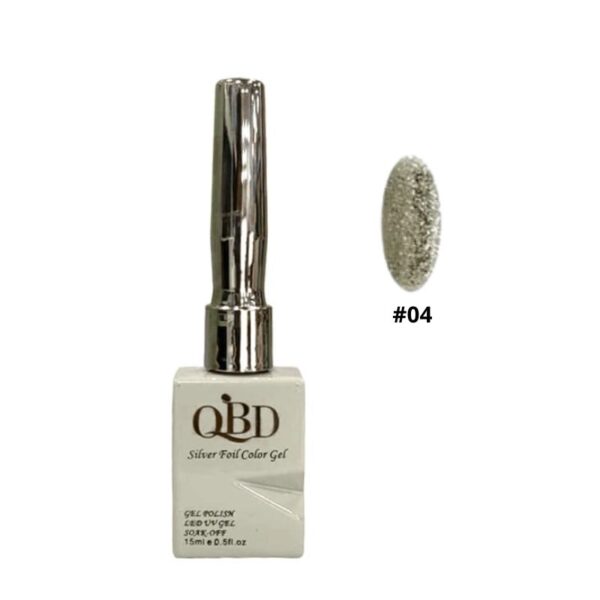 QBD Ημιμόνιμο Βερνίκι Silver Foil Color Gel Ν.04 Uv&led 15ml