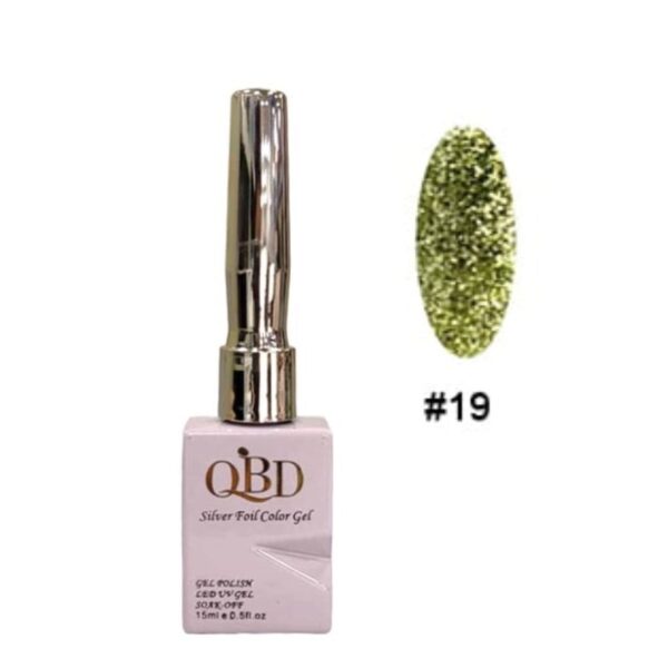 QBD Ημιμόνιμο Βερνίκι Silver Foil Color Gel Ν.19 Uv&led 15ml