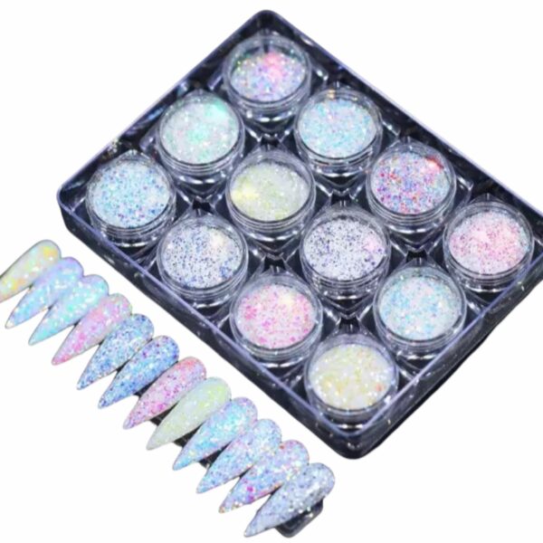 Διακοσμητικές Glitter Παγιέτες Νυχιών 12 τεμ